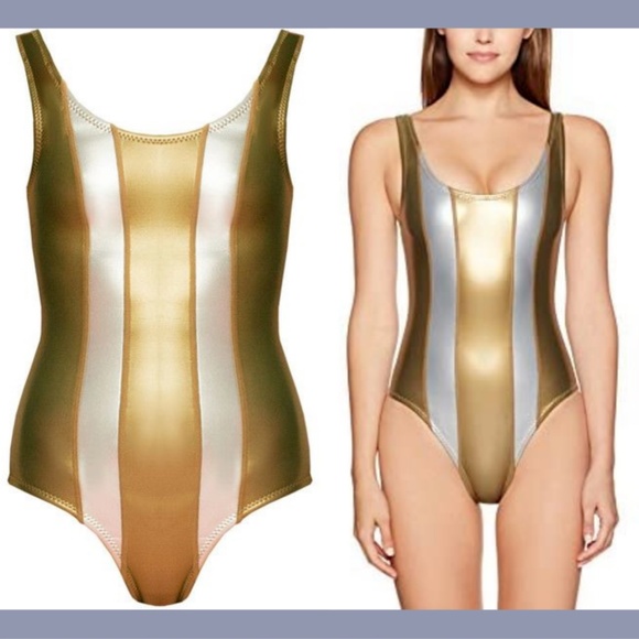 NWD Cynthia‎ Rowley Golden Stripe One Piece XS - Picture 2 of 12